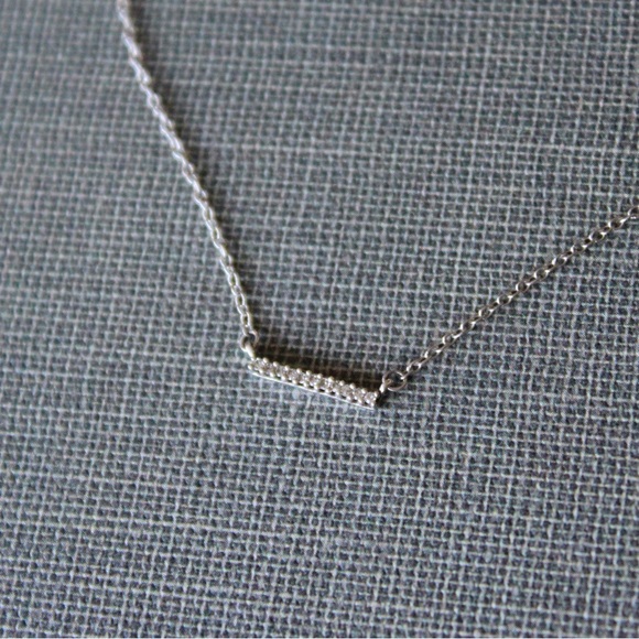 Adina Reyter Sterling Silver Diamond Bar Necklace - Picture 2 of 7
